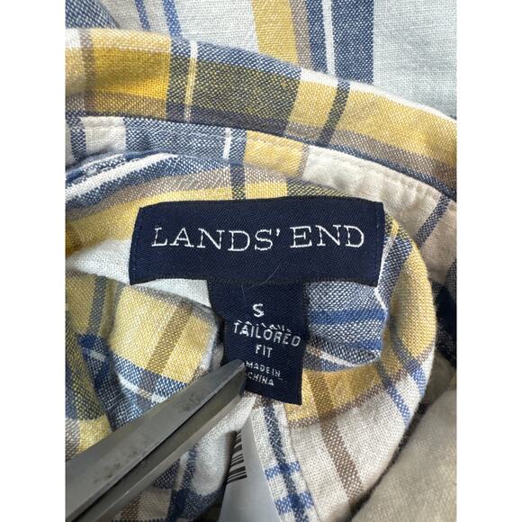 Lands' End Mens Plaid Long Sleeve Button Down Collared Shirt Size Small 14-141/2 - Picture 5 of 5